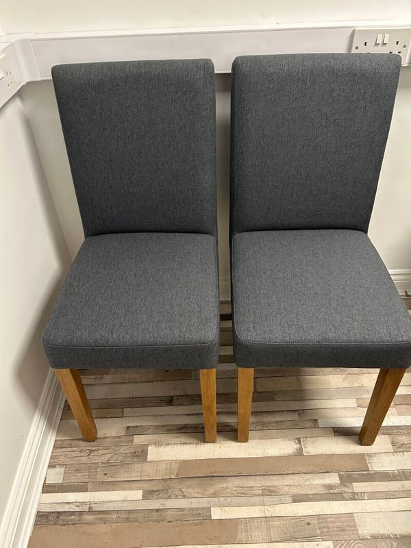 Pair of Lila Fabric Chairs in Charcoal
