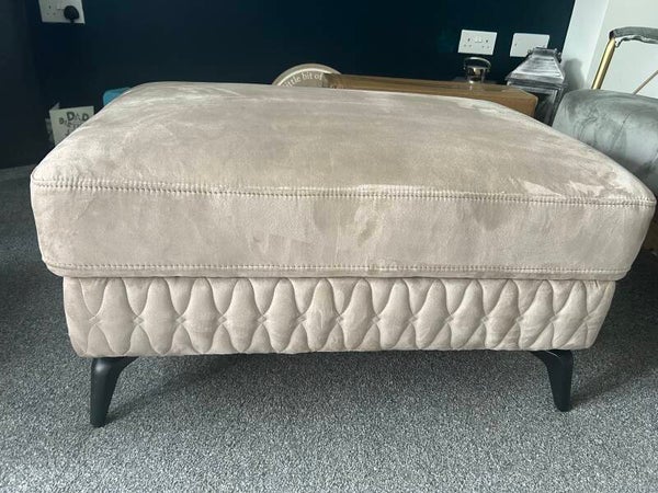 SOFOLOGY STATIC DESIGNER FOOTSTOOL – BEAUMONT LINEN LOOK CHENILLE MINK