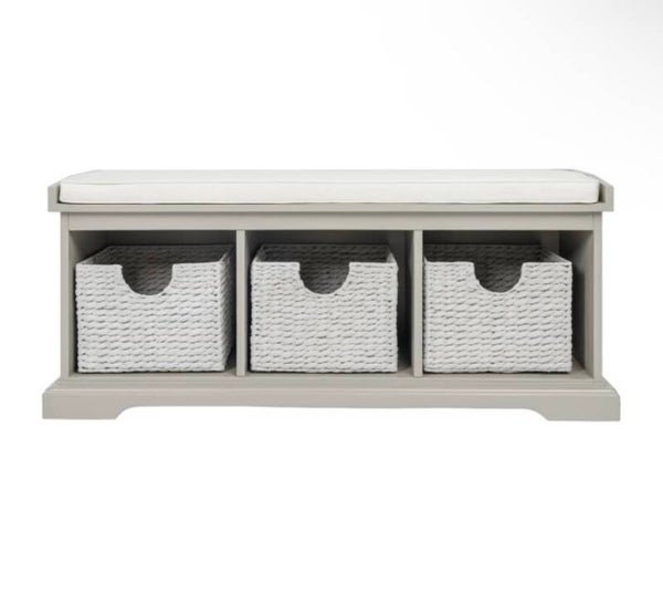 Hallway Bench With Three Storage Basket