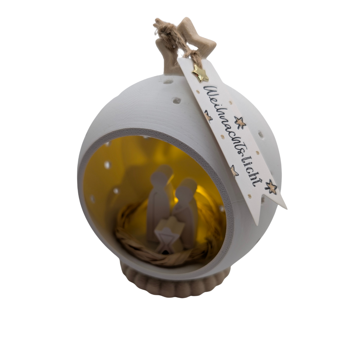 Weihnachtslicht – Kugelkrippe mit Ballonlichtern