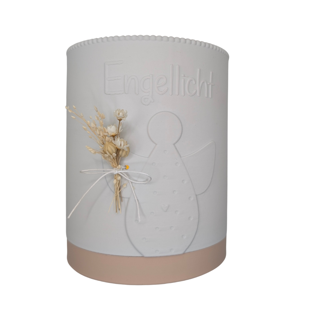 Engellicht mit Trockenblumen-Steck