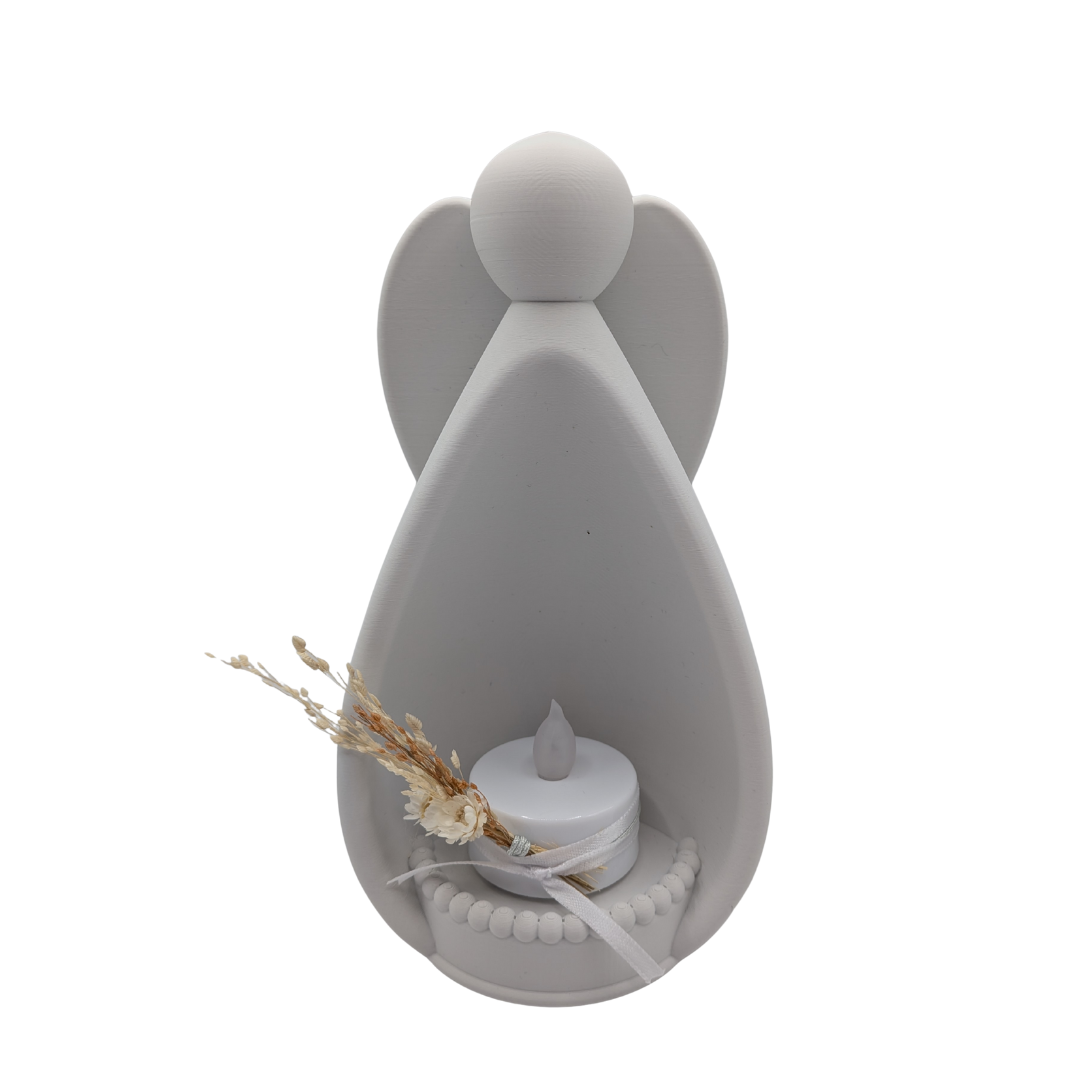 Eleganter Engel mit LED-Teelicht – Ruhe & Wärme