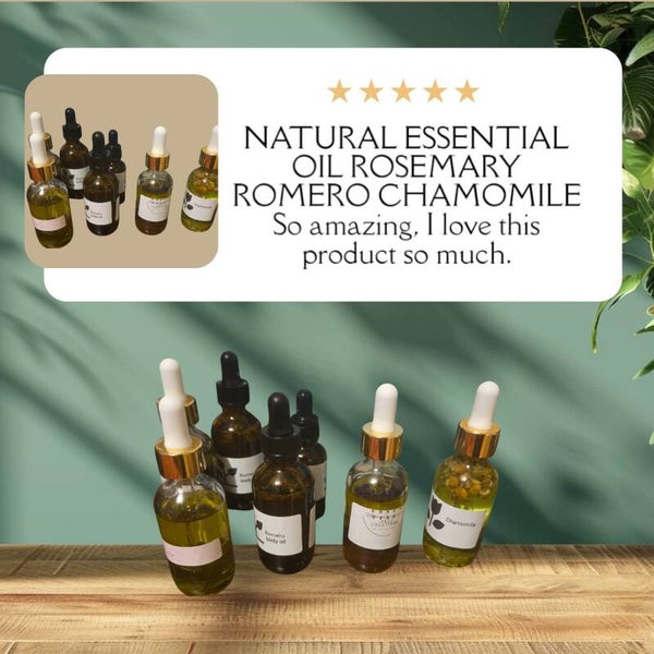 Natural Essential oil Rosemary hair oil Romero body oil Chamomile body oil,  Jasmine body oil Lavander body oil