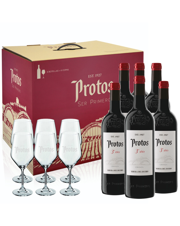 Caja de 6 botellas de madera de Protos 3er año 2021