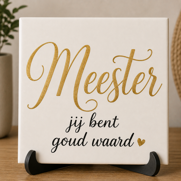 Tegel juf/meester jij bent goud waard