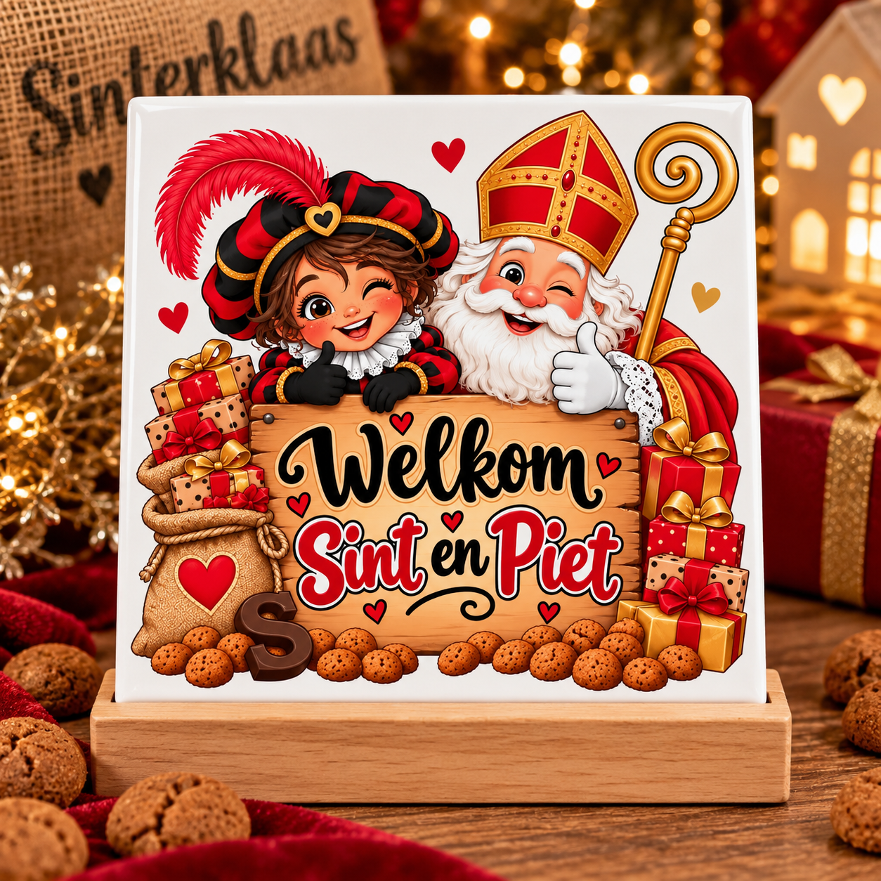 Tegel welkom Sint en Piet