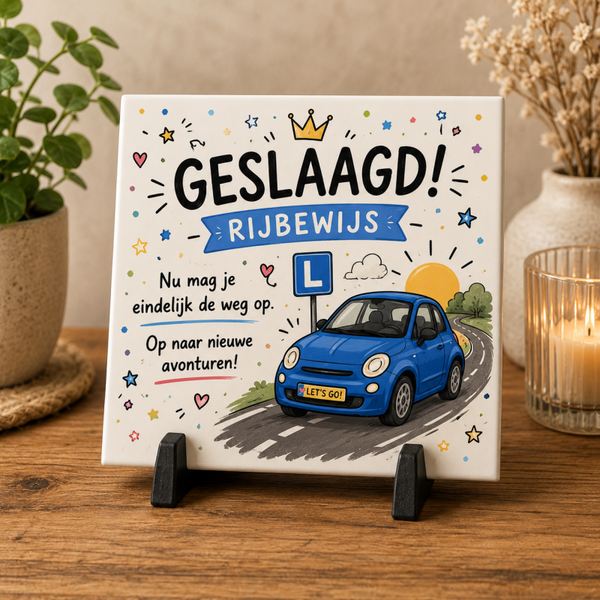 Tegel geslaagd rijbewijs