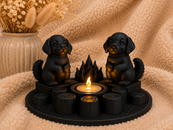 🐾🔥 Campfire Buddies – Golden Retrievers 🔥🐾