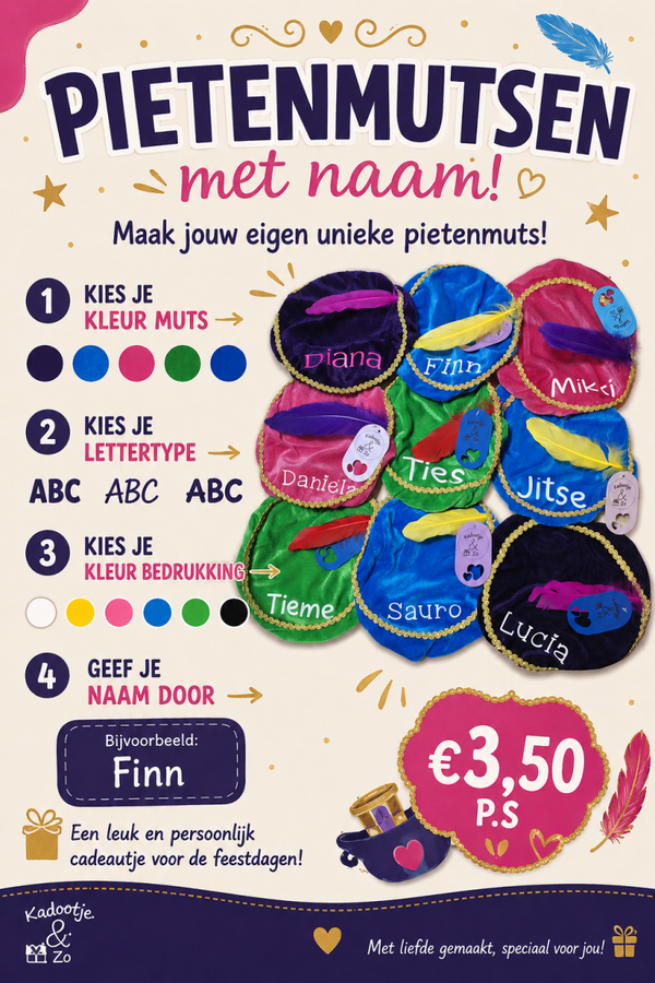 Pietenmuts met naam