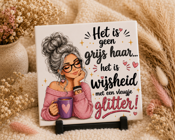 Tegel grijs haar