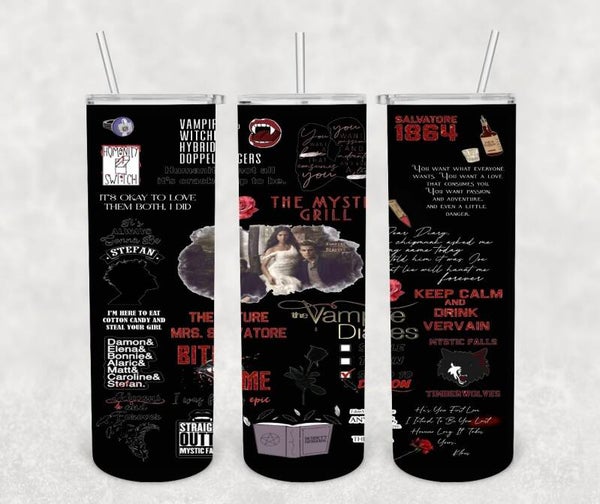 RVS Vampire Inspired Tumbler 20 oz – Voor Warme & Koude Dranken 🩸🖤