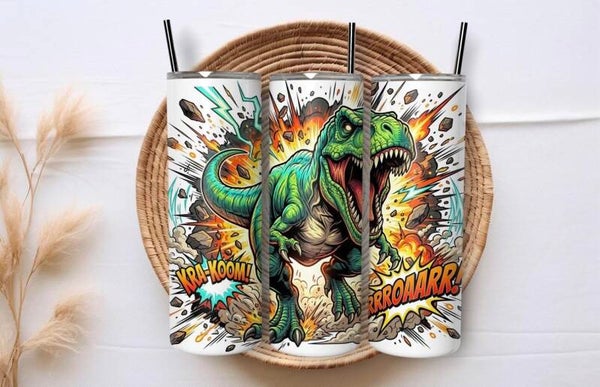 RVS Dino 2.0 Tumbler 20 oz – Voor Warme & Koude Dranken 🦖🌿