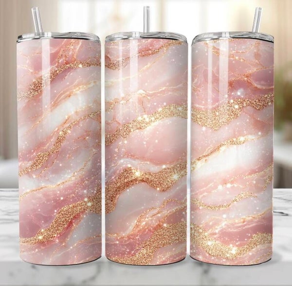 RVS Marble Tumbler 20 oz – Voor Warme & Koude Dranken ✨