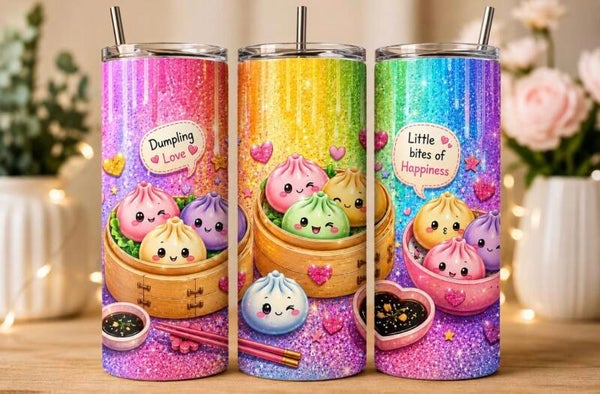 RVS Dumpling Tumbler 20 oz – Voor Warme & Koude Dranken 🥟🌈