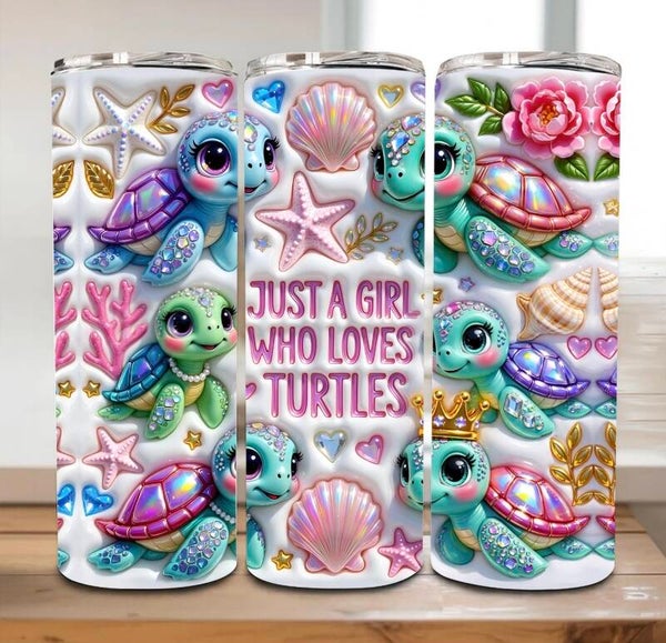 RVS Schildpad Tumbler 20 oz – Voor Warme & Koude Dranken 🐢🌸