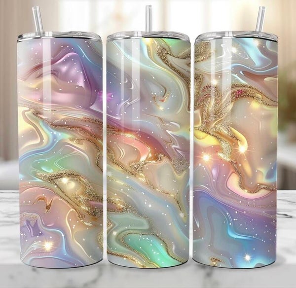 RVS Marmerlook Tumbler 20 oz – Voor Warme & Koude Dranken ✨🌈