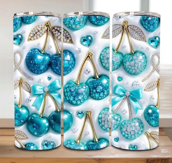 RVS Kersen Tumbler 20 oz – Voor Warme & Koude Dranken 🍒💎
