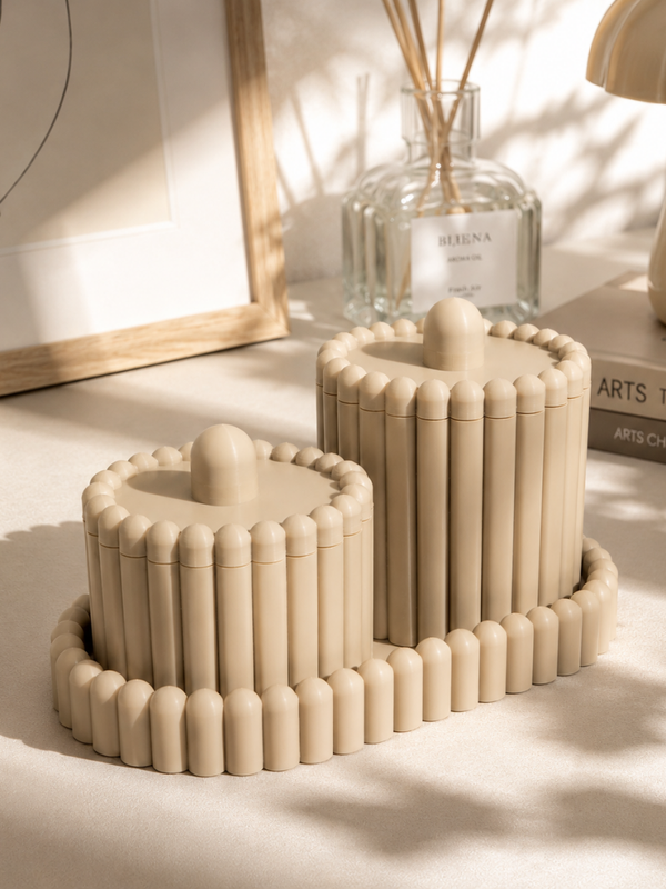 Decoratieve Opbergpotten met Deksel en plateau