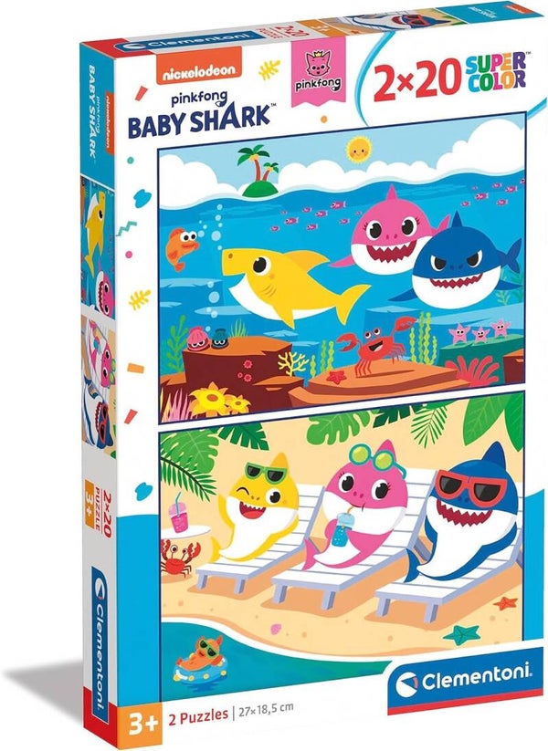 Clementoni: Puzzle 2 X 20 Piezas Baby Shark