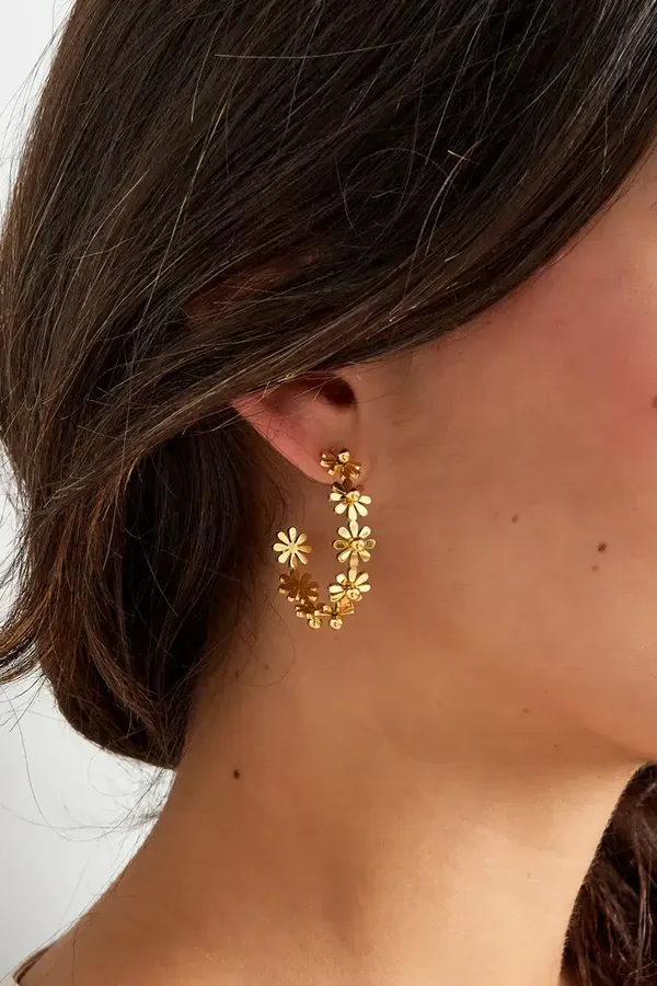 Oorbellen floral finesse - goud