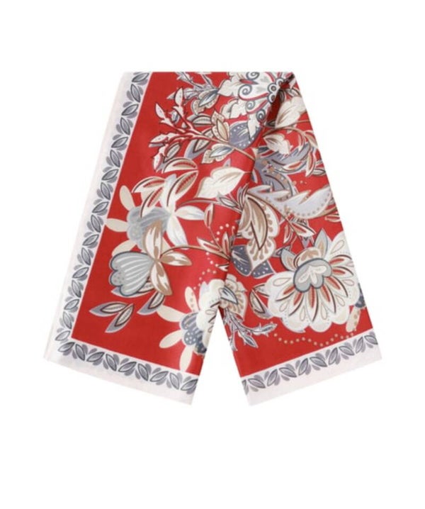 Statement sjaaltjes - bloemenprint rood