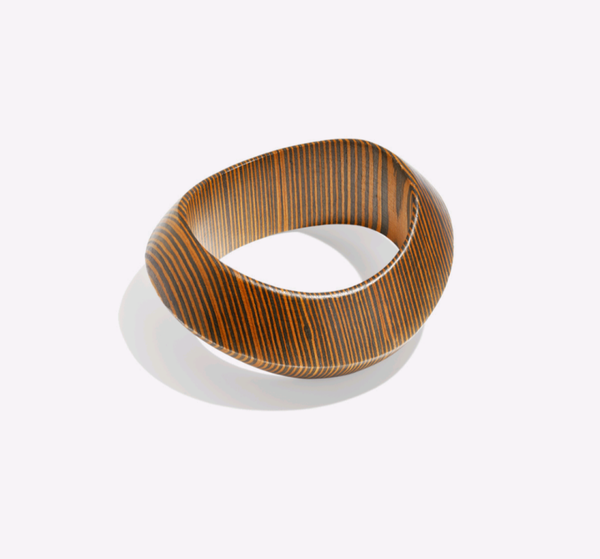 Houten statement armband - donker bruin