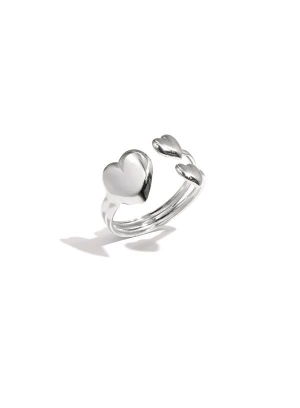Triple heart ring - Zilver