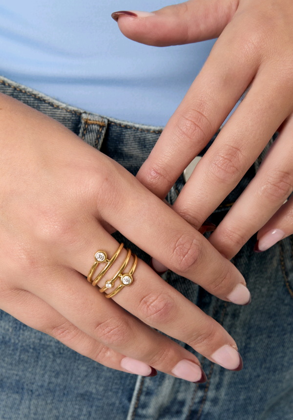 Classy statement ring - Goud