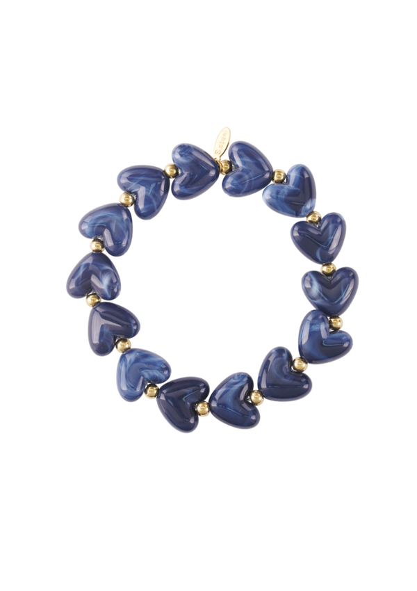 Hartjes armband -  Blauw