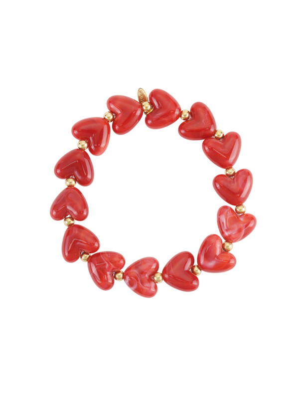 Hartjes armband - Rood