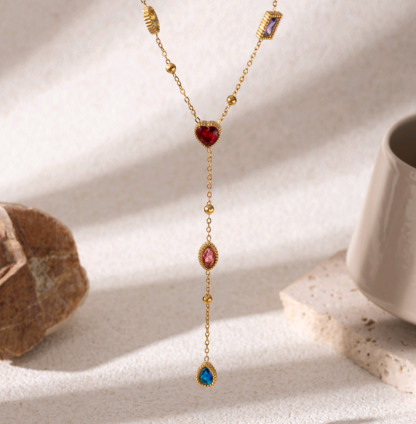 Gekleurde zirkonia ketting