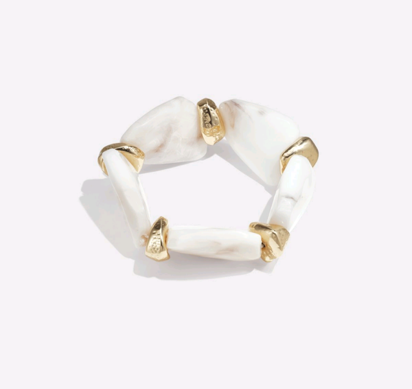 Retro speelse armband - Wit