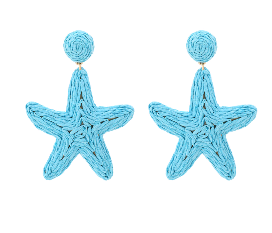 Seastar raffia statement - Blauw