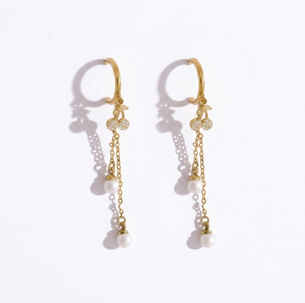 Cherry oorbellen - Goud