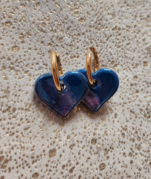DQ Grieks keramiek hartjes - Dark blue