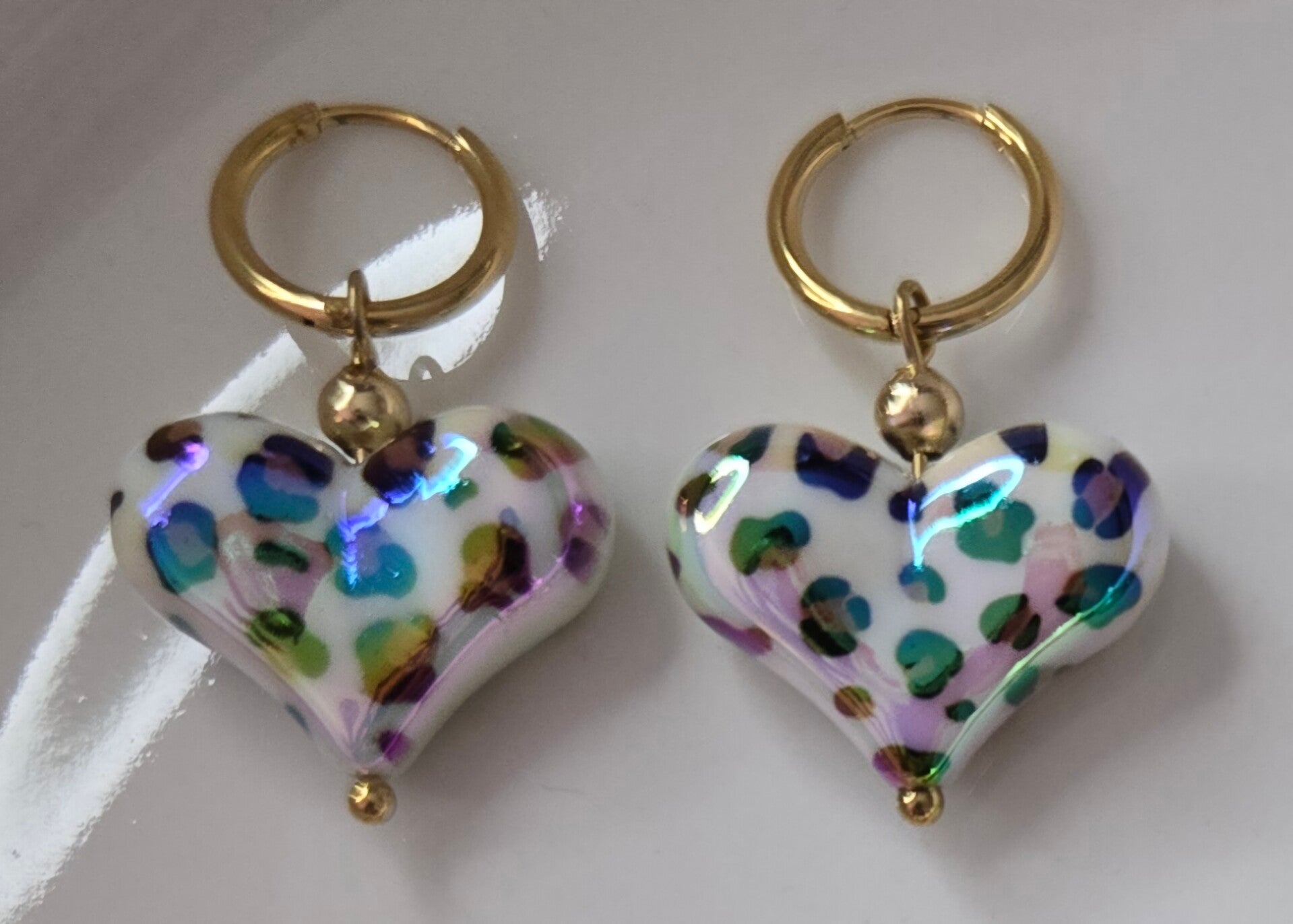 Hartjes hanger - Wit panter