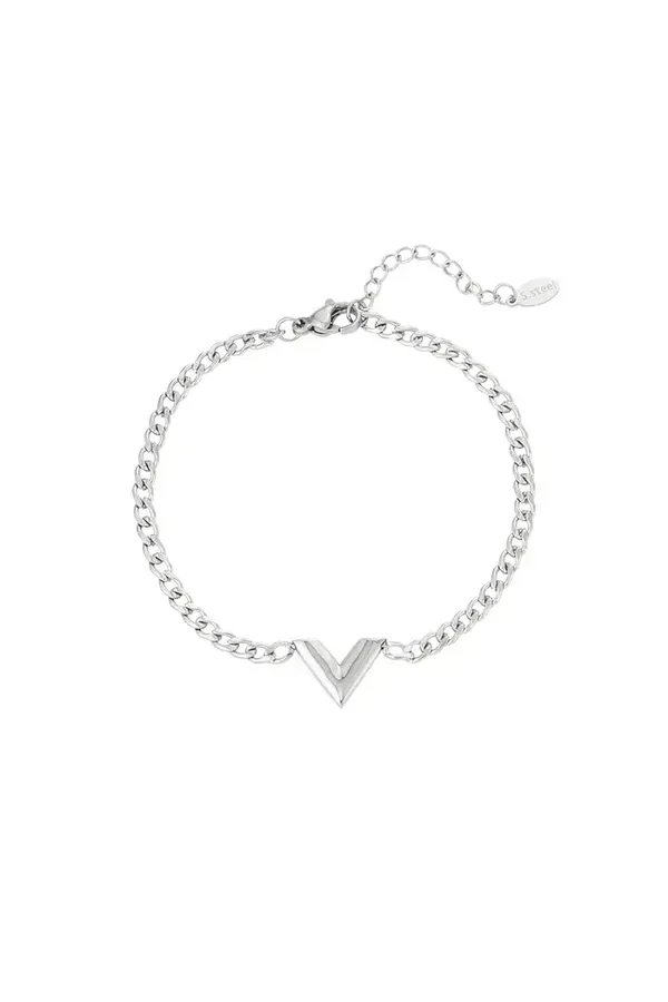 Armband V - zilver