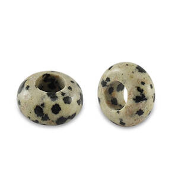 Natuursteen kralen dalmatian stone - Greige