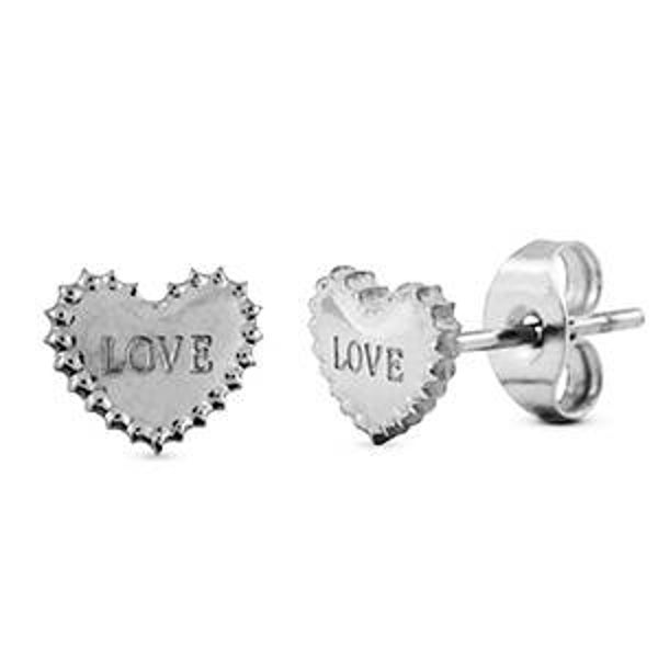Hartjes studs love zilver
