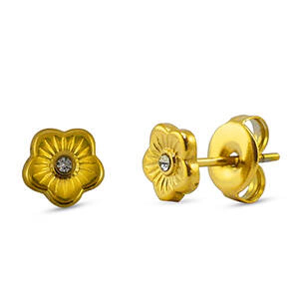 Bloemen studs glitter