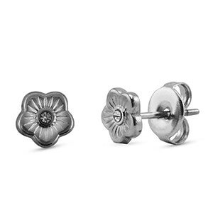Bloemen studs glitter