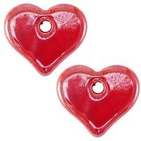 Keramiek hartjes groot - Red