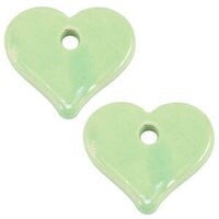 Keramiek hartjes groot - Light green