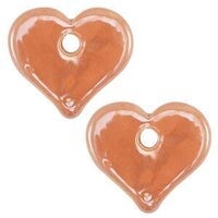 Keramiek hartjes groot - Orange
