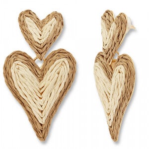 Trendy raffia oorbellen