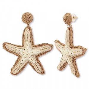 Trendy raffia oorbellen