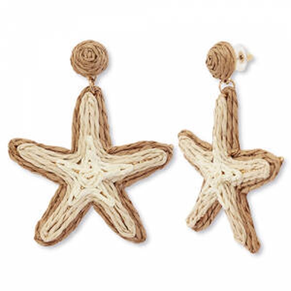 Trendy raffia oorbellen