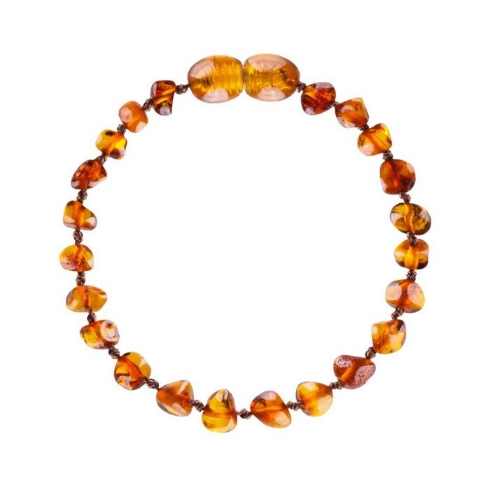 Barnsteen armband Cognac