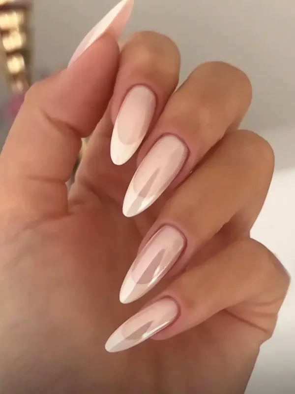 Soft gel press on nails - french chrome