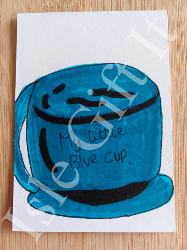 ACEO Blue Cup
